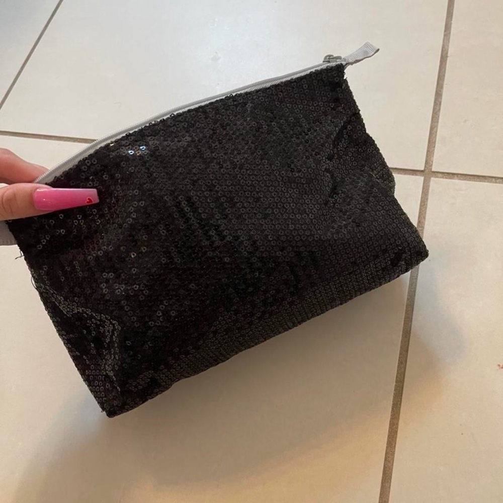 Sequin Black Clutch